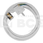 Шнур сетевой Energy Series, ПВС, 3 м, 3х1,5 мм, с неразборной вилкой, белый  Denzel, фото2