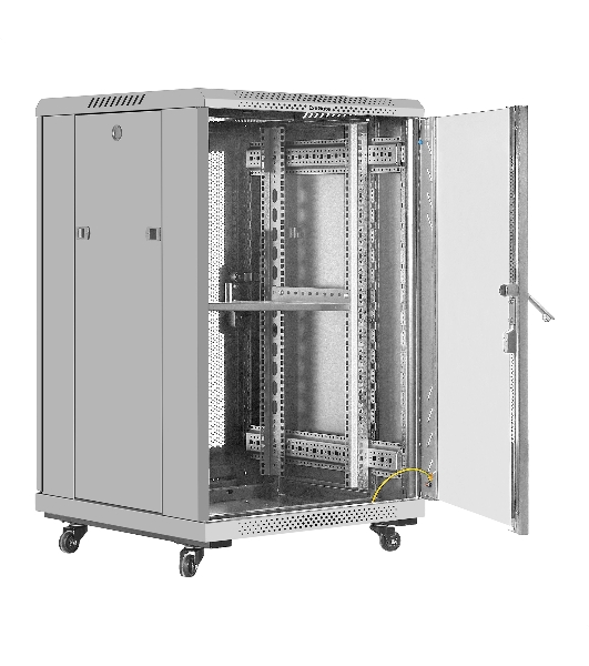 Шкаф телекоммуникационный 19' напольный 18U ExeGate EC-FS-18U.600.600.G.GREY (19”, 18U, 600x600x987mm (ШхГхВ), передняя дверь закаленное стекло, задняя перфорированная дверь, съемные боковые панели, пыле- и влагозащита IP20, встроенный вентиляционный модуль, 1 полка в комплекте, серый RAL 7035, 3 коробки)