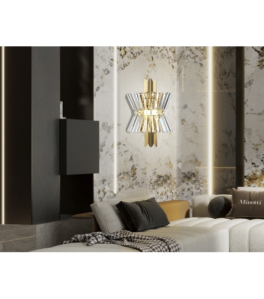 Настенный светильник Ambrella light LH41029/2 BS/CL латунь/прозрачный E14*2 max 40W 310*180*460
