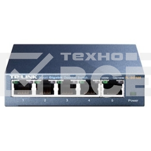 Коммутатор TP-Link SOHO TL-SG105 5-port Desktop Gigabit Switch, 5 10/100/1000M RJ45 ports, metal case