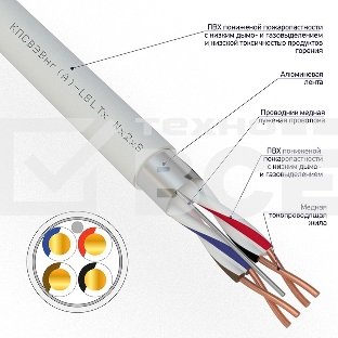 Кабель для пожарной сигнализации Rexant КПСВЭВнг(А)-LSLTx 2x2x0,50 мм², бухта 200 м