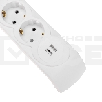 Сетевой фильтр 5 гнезд, 3м, 3х1,5мм², с автовыкл, 2 USB, белый KRANZ, фото8
