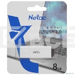 Флеш диск Netac U185 8Gb <NT03U185N-008G-20WH>, USB2.0, с колпачком, пластиковая белая, фото2