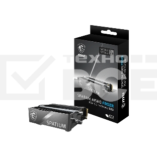 Накопитель SSD MSI 4Tb SPATIUM M580 FROZR,M.2(22x80мм), NVMe, PCIe 5.0 x4, 3D TLC, R/W 14100/12600, IOPs -/-, DRAM buffer 8192, TbW 3000, DWPD 0.38, with Heat Spreader (5 лет)
