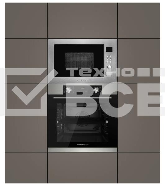 Встраиваемый духовой шкаф Kuppersberg HF 608 BX 80 л, High-Tech, 6 режимов, паровая очистка, черный, нерж. сталь