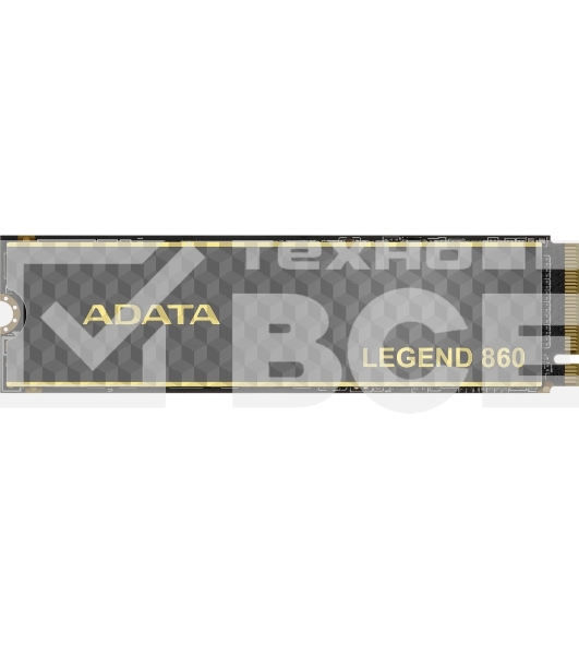 Накопитель SSD ADATA LEGEND 860, 2Tb, PCIe 4.0 x4, M.2 2280, NVMe, R/W 6000/5000, с радиатором