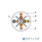 Кабель витая пара UTP (U/UTP) Cabeus UTP-4P-Cat.6-SOLID-LSZH-GY категория 6, 4 пары (23 AWG), одножильный, LSZH нг(А)-HF, серый (305 м), фото 1