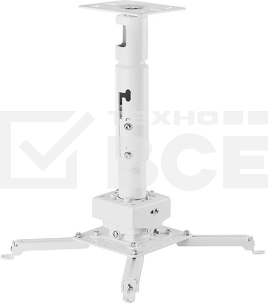 Универсальный потолочный комплект Wize Pro PRG11A-W состоящий из крепления с микрорегулировкой+штанги 15-28см +площадки к потолку для проектора, макс.расст.между креп.отверстиями 537 мм,наклон +/-15°,поворот +/- 8°,вращение 360°,до 32 кг,бел.