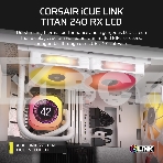 Система жидкостного охлаждения Water Cooling System Corsair iCUE LINK TITAN 240 RX LCD (240мм, белый, RGb/Fans: 2x120мм, 73.5CFM, 36dBA, 2100RPM/S: 1851, 1700, AM5, AM4), фото7