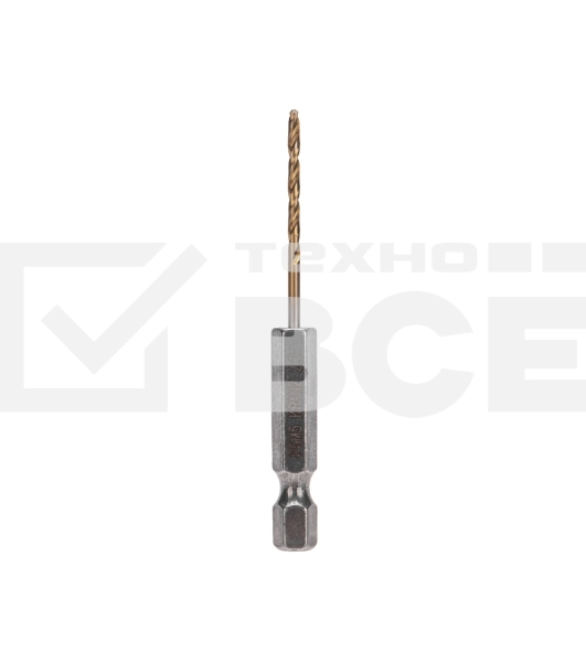 Сверло по металлу Kranz KR-91-5500 2мм Р6М5 ТИТАН шестигранный хвостовик DIN 338 (уп.1шт)