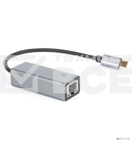 Кабель-переходник USB 3.1 Type-C -->RJ-45 1000Mbps Ethernet, Aluminum Shell, 0.15м VCOM <DU320M>