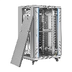 Шкаф телекоммуникационный 19' напольный 18U ExeGate EC-FS-18U.600.600.G.GREY (19”, 18U, 600x600x987mm (ШхГхВ), передняя дверь закаленное стекло, задняя перфорированная дверь, съемные боковые панели, пыле- и влагозащита IP20, встроенный вентиляционный модуль, 1 полка в комплекте, серый RAL 7035, 3 коробки), фото6