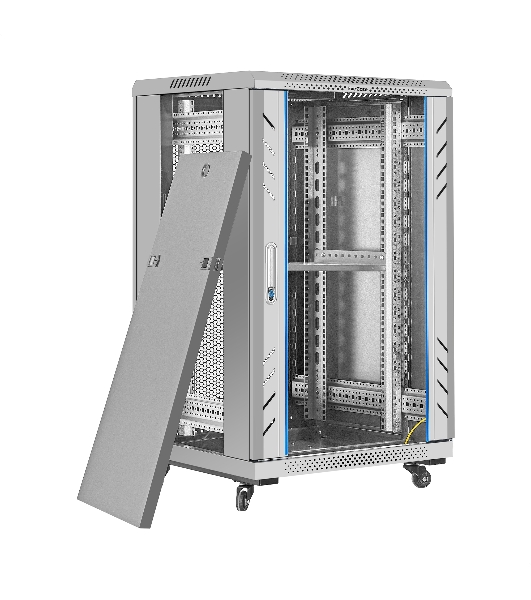 Шкаф телекоммуникационный 19' напольный 18U ExeGate EC-FS-18U.600.600.G.GREY (19”, 18U, 600x600x987mm (ШхГхВ), передняя дверь закаленное стекло, задняя перфорированная дверь, съемные боковые панели, пыле- и влагозащита IP20, встроенный вентиляционный модуль, 1 полка в комплекте, серый RAL 7035, 3 коробки)