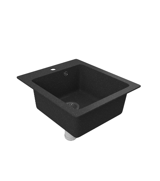 Мойка для кухни BAU Stil Black stone 42х50, выпуск с сифоном в комплекте, черный камень