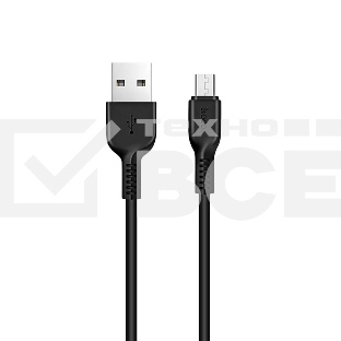 Кабель USB 2.0 hoco X13, AM/microBM, черный, 1м