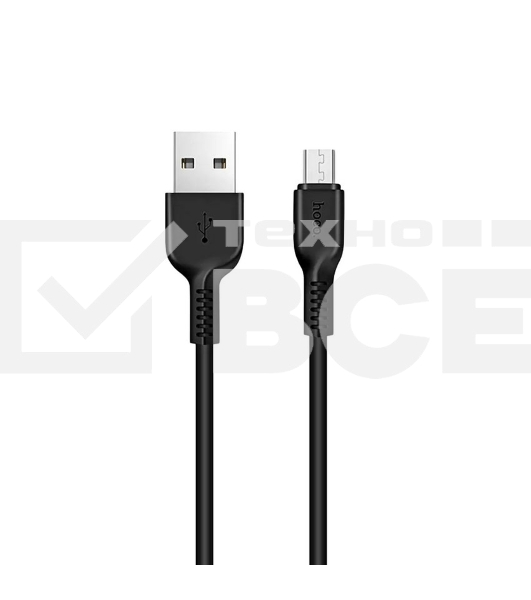 Кабель USB 2.0 hoco X13, AM/microBM, черный, 1м