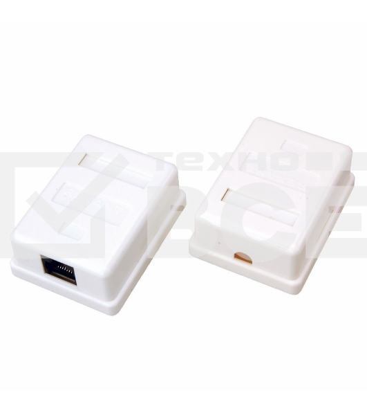 Розетка сетевая LAN, на стену, (1 гнездо 8Р8С (Rj-45), 5e кат)