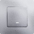 Выключатель одноклавишный с подсветкой/индикацией, автоматические клеммы, Etika, 10AX, 250В~, алюминий Выключатель одноклавишный с подсветкой/индикацией, автоматические клеммы, Etika, 10AX, 250В~, алюминий, фото4