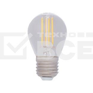 Лампа светодиодная филаментная Rexant Шарик GL45 7.5 Вт 600 Лм 4000K E27 прозрачная колба