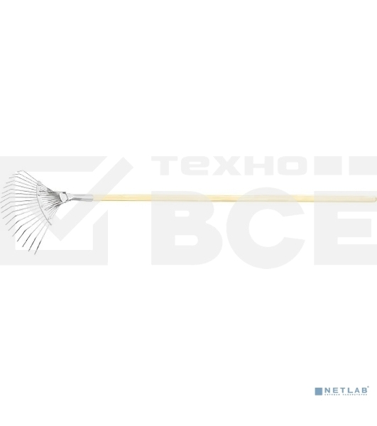 Грабли СИБРТЕХ веерные 18 зубьев,с черенком,оцинкованные,круглый зуб Р 61781