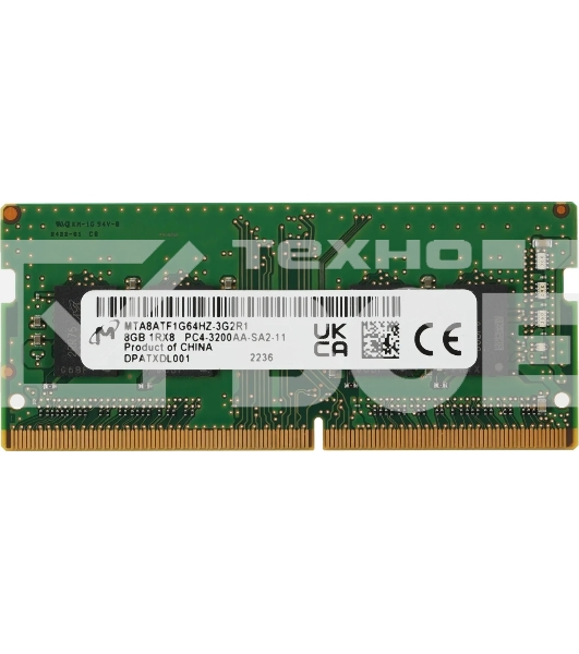 Оперативная память Crucial, DDR4, 8GB (1x8GB), 3200MHz, CL22 SO-DIMM