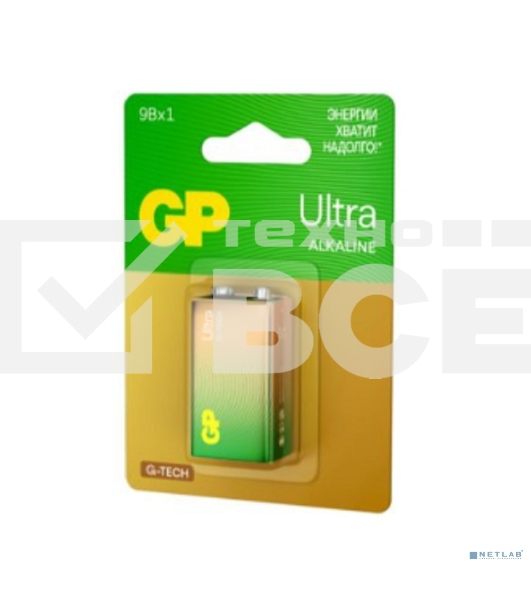Алкалиновая батарейка GP Ultra Alkaline G-Tech 9V Крона - 1 шт. на блистере