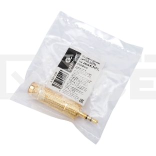 Аудио переходник Cablexpert A-63M-35F, Jack6.3(M) на Jack3.5(F) стерео,  золотой, пакет