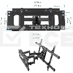Кронштейн для телевизора Kromax CORBEL-8, 32'-75', макс. 55кг, настенный, серый, фото8