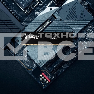 Оперативная память Kingston Fury Beast, DDR5, 32GB (1x32GB), 6000MHz, CL30, DIMM, с радиатором, черный