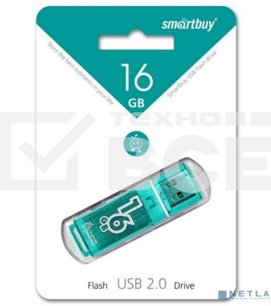 Флеш диск 16Gb Smart Buy Glossy series Green