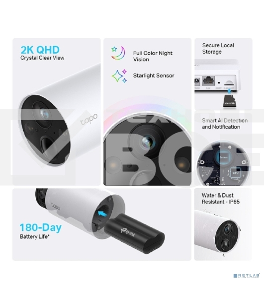 Камера видеонаблюдения IP TP-Link Tapo C420S1 Wi-Fi 3.18-3.18мм цв. корп.:белый