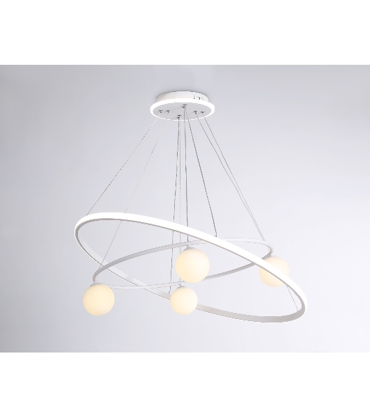Светильник Ambrella light FL66326/1+4 WH белый 92W 3000K-6400K+G9/4 D800/600*1200 (ПДУ ИК)