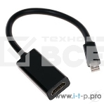 Переходник miniDisplayPort - HDMI, Cablexpert A-mDPM-HDMIF-02, 20M/19F, кабель 15см, черный, пакет, фото2