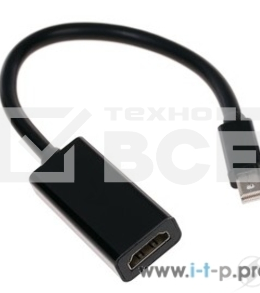 Переходник miniDisplayPort - HDMI, Cablexpert A-mDPM-HDMIF-02, 20M/19F, кабель 15см, черный, пакет