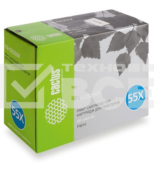 Картридж лазерный CACTUS CS-CE255X/XS черный (12500 стр.) для HP LaserJet P3015