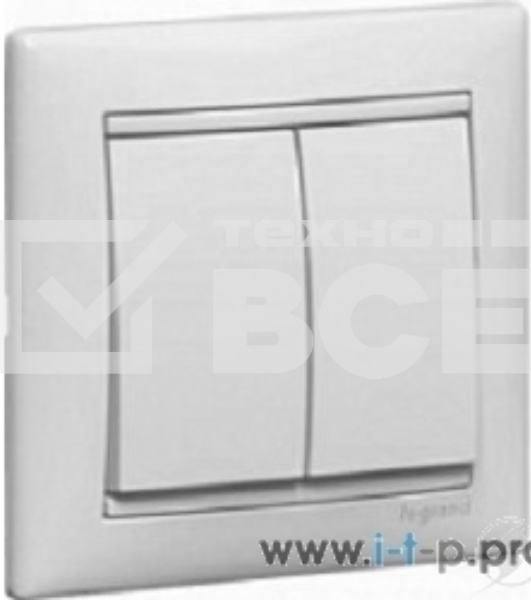 Переключатель Legrand 774408 2напр 2клав 10A Valena белый