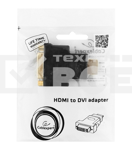 Переходник Gembird Переходник HDMI-DVI 19M/25F, золотые разъемы, пакет(A-HDMI-DVI-3)