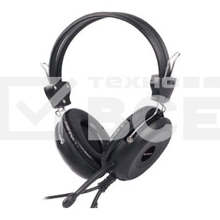 Наушники A4Tech HS-30, Black {Гарнитура, накладные, 20-20000Гц,32 Ом, 102дБ, микр фиксирован, кабель 2м, 2 x mini jack 3.5 mm}