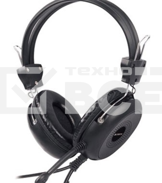 Наушники A4Tech HS-30, Black {Гарнитура, накладные, 20-20000Гц,32 Ом, 102дБ, микр фиксирован, кабель 2м, 2 x mini jack 3.5 mm}