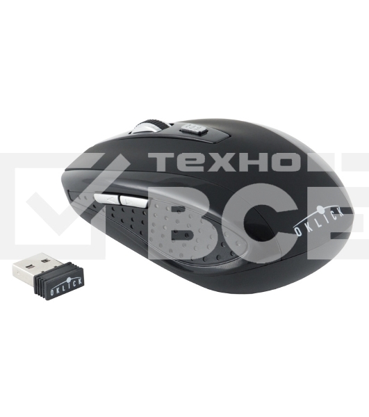 Мышь беспроводная Oklick 455MW черный, 1600 dpi, радиоканал, USB, кнопки - 6
