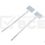 Стяжка пластиковая нейлоновая с площадкой для маркировки Lanmaster 2,5х100 мм, белый, 100 шт, фото 1