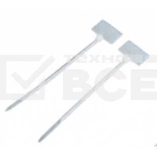 Стяжка пластиковая нейлоновая с площадкой для маркировки Lanmaster 2,5х100 мм, белый, 100 шт