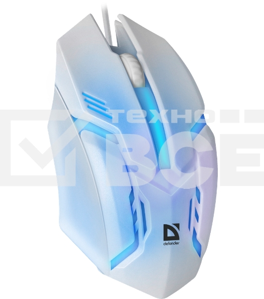Мышь проводная Defender Cyber MB-560L белый, 1200 dpi, USB, кнопки - 3