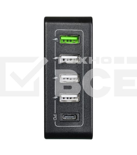 Сетевое зарядное устройство  ACD-P605U-V1B 60Вт,  5xUSB 1PD+1QC+3Smart, 3.6~20В/3А RTL