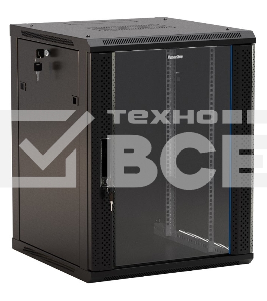 Шкаф настенный Hyperline TWB-1245-GP-RAL9004 19-дюймовый (19