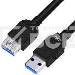 Удлинитель GCR  3.0m USB 3.0, AM/AF, черный, GCR-52702, фото3