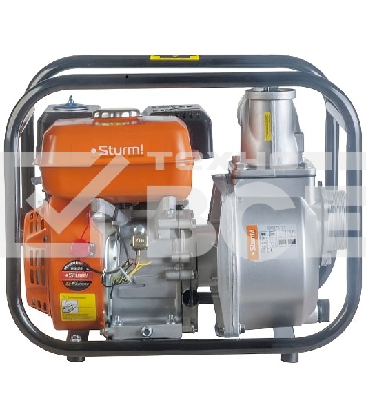 Бензиновая мотопомпа 7лс, 4-х тактн,1000л/мин,ЧИСТАЯ, напор 34м,бак 3,3л, d=80мм,Sturm! BP87101