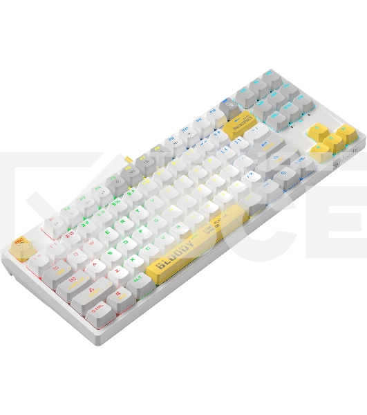 Клавиатура A4Tech Bloody S87 Energy (S87 USB ENERGY WHITE) проводная USB белый/жёлтый