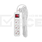 Удлинитель STANDARD 3 гнезда, 5м, 3х1,0мм², с/з, с выключателем, белый REXANT, фото5