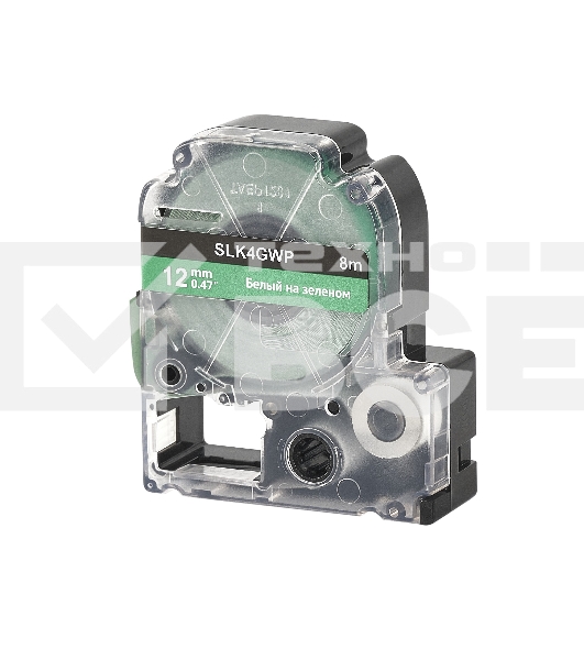 Кассета с лентой S'OK by Sakura Printing K4GWP для Epson, белый на зеленом, 12мм/8м